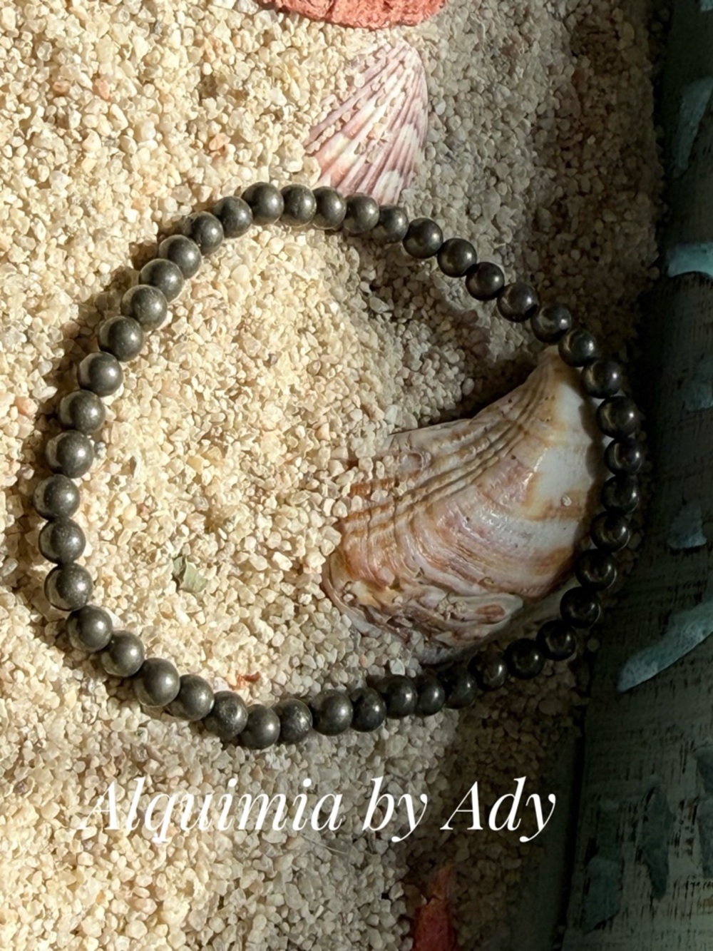MINIMAL pyrite beaded bracelet / super dainty